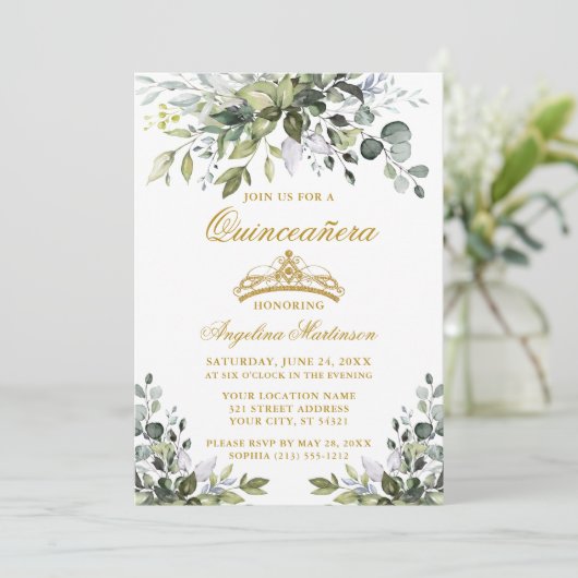 ウォーターカラーグリーナリーダスティブルーキンセアニラ金ゴールド 招待状 (スタンド正面)