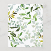 ウォーターカラーグリーナリーバジェット結婚式招待状 (裏面)