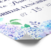 ウォーターカラーグリーナリーブルーアジサイブライダルルンチョン ポスター (角)