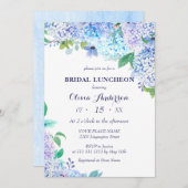 ウォーターカラーグリーナリーブルーアジサイブライダルルンチョン 招待状 (正面/裏面)