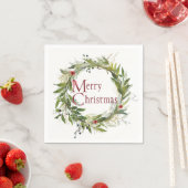 ウォーターカラーグリーナリーホリデイリース スタンダードカクテルナプキン (インサイチュ)