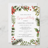 ウォーターカラーグリーナリーホリデイ婚約パーティ 招待状 (正面)