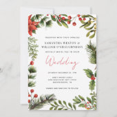 ウォーターカラーグリーナリーホリデ結婚ーズ 招待状 (正面)