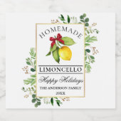 ウォーターカラーグリーナリーホームメイドリモンチェロホリデイ リキュールボトルラベル (シングルラベル)