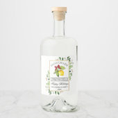 ウォーターカラーグリーナリーホームメイドリモンチェロホリデイ リキュールボトルラベル (正面)