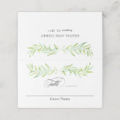 ウォーターカラーグリーナリーローレルリース結婚ズ プレイスカード (外部開封)