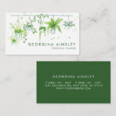 ウォーターカラーグリーンぶら下がったリーズハウスプラント子供部屋 名刺 (正面/裏面)