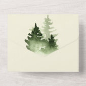 ウォーターカラーグリーンアットザレイクハウス オールインワン招待状 (裏面)