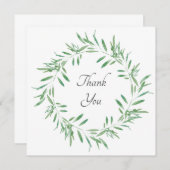 ウォーターカラーグリーンオリーブリース サンキューカード (正面/裏面)