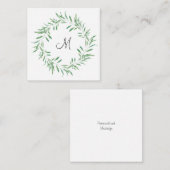 ウォーターカラーグリーンオリーブリース ノートカード (正面/裏面)