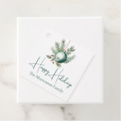 ウォーターカラーグリーンオーナメントトレンディーホリデーパーティー フェイバータグ (インサイチュ)