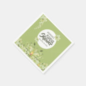 ウォーターカラーグリーンクリビアフローラブライダルシャワー スタンダードカクテルナプキン (角)