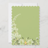 ウォーターカラーグリーンクリビアフローラブライダルシャワー 招待状 (裏面)
