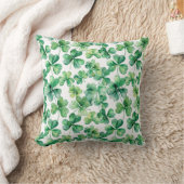 ウォーターカラーグリーンシャームロック装飾用クッション クッション (ブランケット)