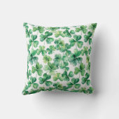 ウォーターカラーグリーンシャームロック装飾用クッション クッション (裏面)