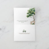 ウォーターカラーグリーントラクターファームサンキューカード サンキューカード (内部)