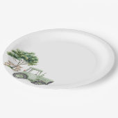 ウォーターカラーグリーントラクターファーム紙プレート ペーパープレート (アングル)