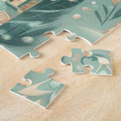 ウォーターカラーグリーンハウスクリスマスモティフスホリデー ジグソーパズル (側面)