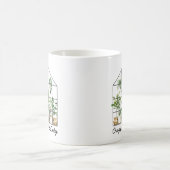 ウォーターカラーグリーンハウスプラント引用文 コーヒーマグカップ (中央)