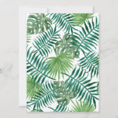 ウォーターカラーグリーンパーム葉結婚式招待状 招待状 (裏面)
