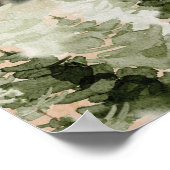 ウォーターカラーグリーンフォレストウォールアート ポスター (角)