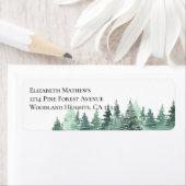 ウォーターカラーグリーンフォレスト差出人住所 ラベル (インサイチュ)