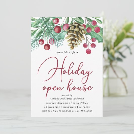 ウォーターカラーグリーンリーアンドベリーホリデイオープンハウス 招待状 (スタンド正面)