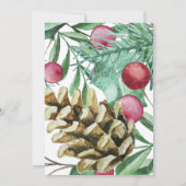 ウォーターカラーグリーンリーアンドベリーホリデイオープンハウス 招待状 (裏面)