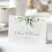 ウォーターカラーグリーンリーエレガントウェディング座席表 テーブルナンバー