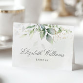 ウォーターカラーグリーンリーエレガントウェディング座席表 テーブルナンバー