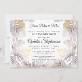 ウォーターカラーグリーンリーサンディ金ゴールドブライダルシャワー 招待状 (正面)