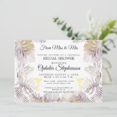 ウォーターカラーグリーンリーサンディ金ゴールドブライダルシャワー 招待状 (スタンド正面)