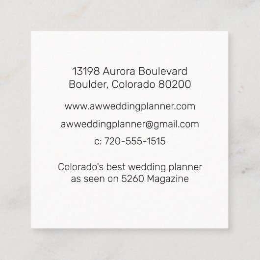 ウォーターカラーグリーンリーススクエア名刺 スクエア名刺 (裏面)