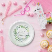 ウォーターカラーグリーンリースブライダルシャワー ペーパープレート (パーティー)