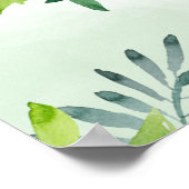 ウォーターカラーグリーンリースブライダルシャワー ポスター (角)