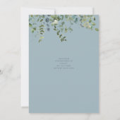 ウォーターカラーグリーンリーダスティブルーブライダルシャワー 招待状 (裏面)