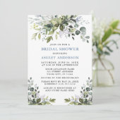 ウォーターカラーグリーンリーダスティブルーブライダルシャワー 招待状 (スタンド正面)