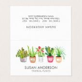 ウォーターカラーグリーンリーハウスプラントズ子供部屋 名刺 (外部フラット)