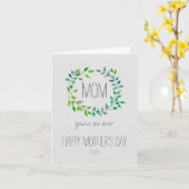ウォーターカラーグリーンリーフリース |母の日 カード (黄色い花)