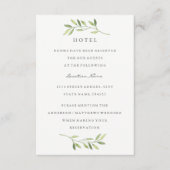 ウォーターカラーグリーンリーフ結婚ズホテルアコモデーション エンクロージャーカード (正面)