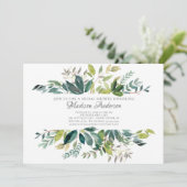 ウォーターカラーグリーンリーボタニカルブライダルシャワー 招待状 (スタンド正面)