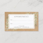 ウォーターカラーグリーンリー素朴クラフトアポイントメントカード 名刺 (正面)