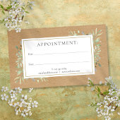 ウォーターカラーグリーンリー素朴クラフトアポイントメントカード 名刺