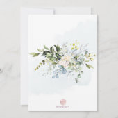 ウォーターカラーグリーンリー赤面ピンクダスティブルー 招待状 (裏面)