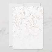 ウォーターカラーグリーンリー金ゴールドキンセニェラ誕生日インビ 招待状 (裏面)