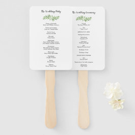 ウォーターカラーグリーンリー離れゲーン結婚式 プログラム ハンドファン