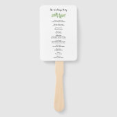 ウォーターカラーグリーンリー離れゲーン結婚式 プログラム ハンドファン (正面)