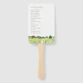 ウォーターカラーグリーンワイナリービニヤード結婚式 プログラム ハンドファン (裏面)