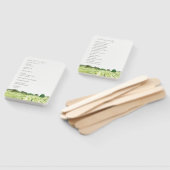 ウォーターカラーグリーンワイナリービニヤード結婚式 プログラム ハンドファン (組立なし)