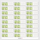 ウォーターカラーグリーンワイナリーヴィネヤードゲストアドレス シール (シート)